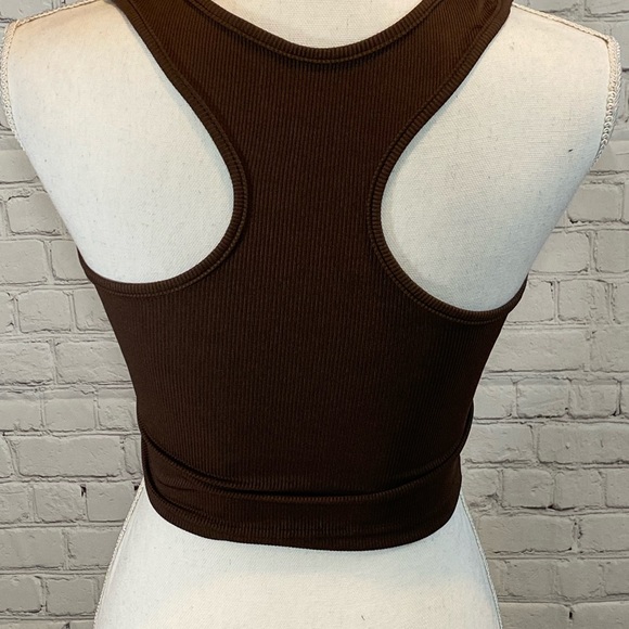 BLUSH MARK Tank Top Stretchy Ribbed Cropped-XS - Picture 3 of 3
